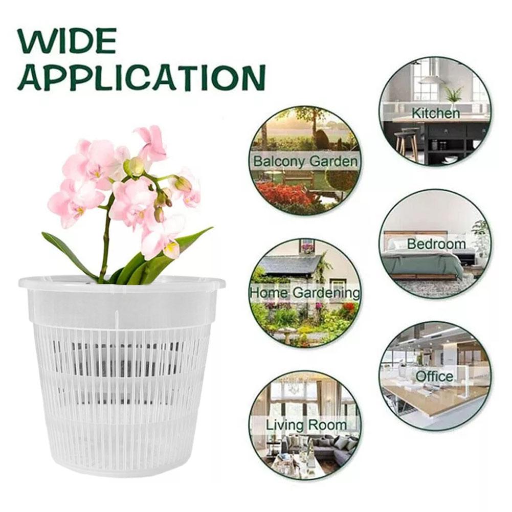 Net Pot 3 Inch - กระถางตาข่ายขนาด 11/14/16/19 ซม. ควบคุมการเจริญเติบโตของราก กระถางใสสำหรับปลูกดอกไม้ ระบายอากาศได้ดี